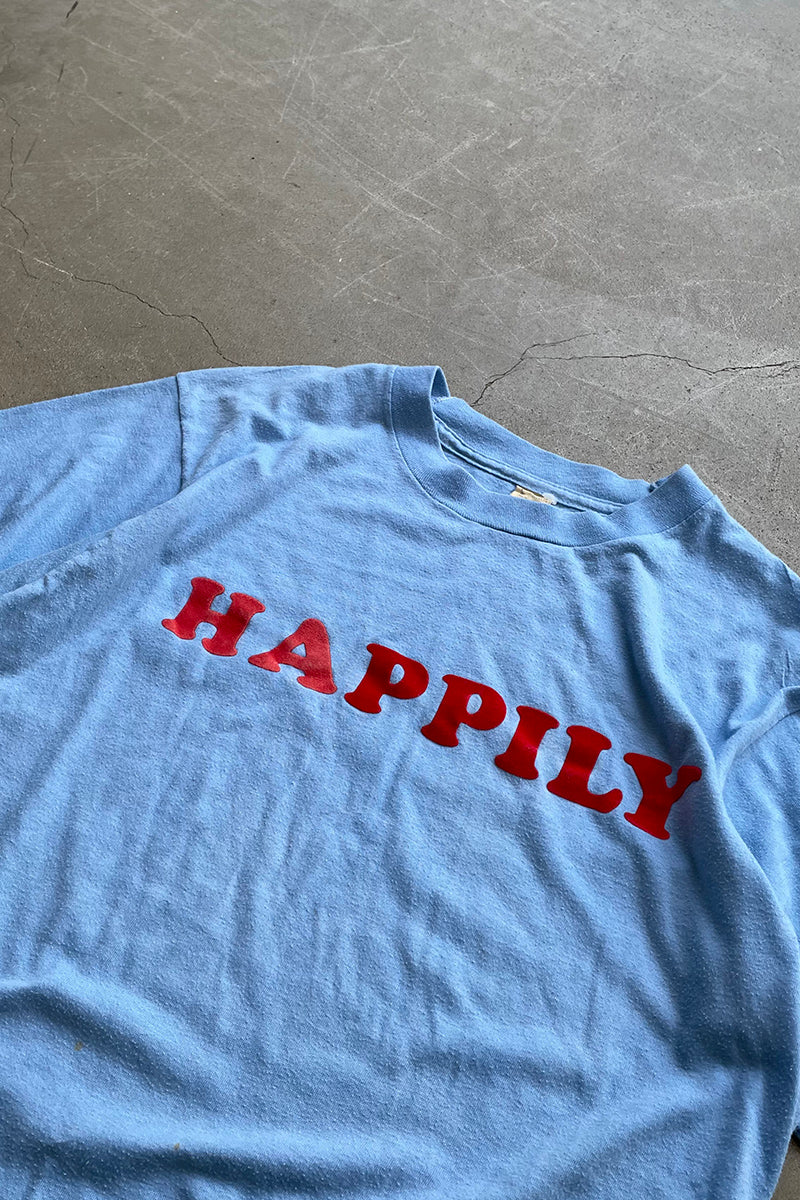 MADE IN USA 86'S HAPPILY T-SHIRT / BLUE [SIZE: L USED]