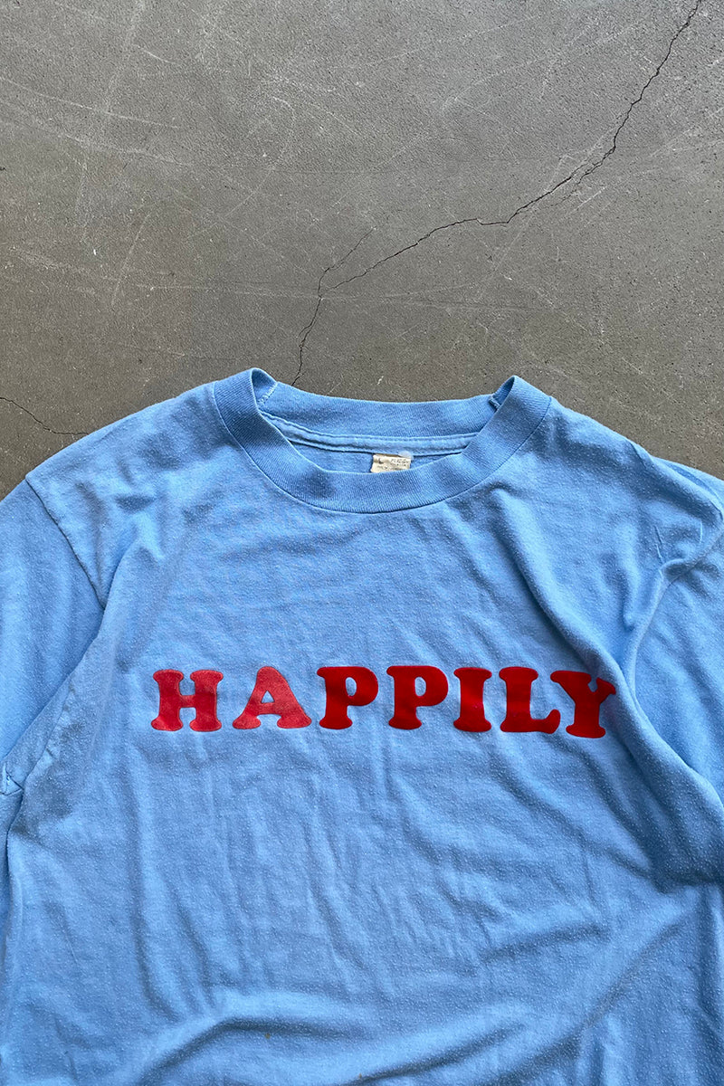 MADE IN USA 86'S HAPPILY T-SHIRT / BLUE [SIZE: L USED]