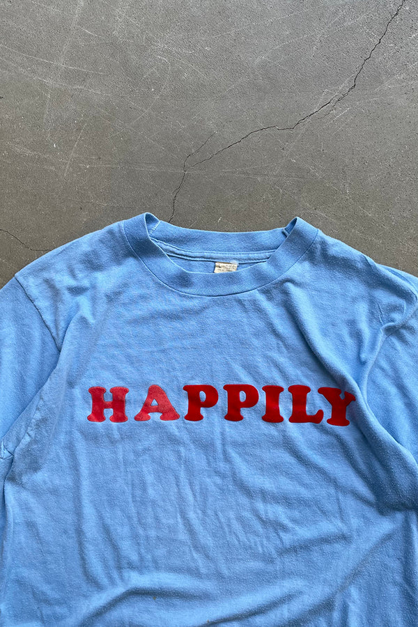 MADE IN USA 86'S HAPPILY T-SHIRT / BLUE [SIZE: L USED]