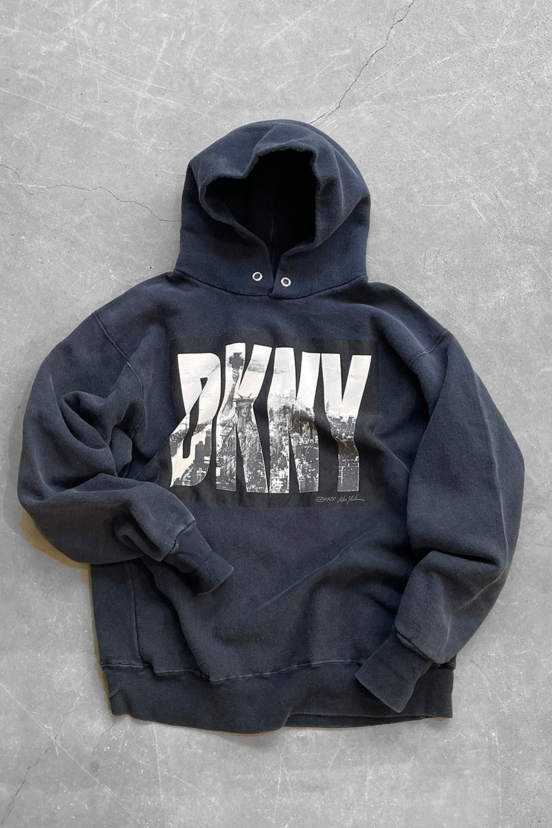 MADE IN USA 90'S HOODIE SWEATSHIRT / BLACK [SIZE: M USED]