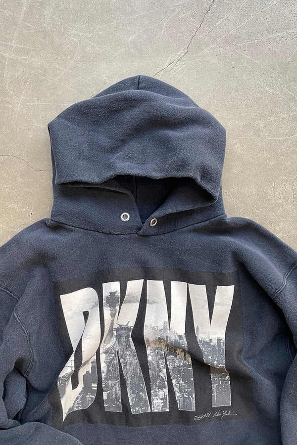 MADE IN USA 90'S HOODIE SWEATSHIRT / BLACK [SIZE: M USED]