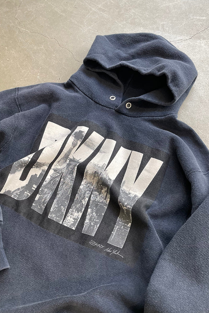 MADE IN USA 90'S HOODIE SWEATSHIRT / BLACK [SIZE: M USED]