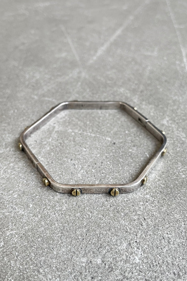MADE IN MEXICO 925 SILVER BANGLE WITH BRASS / SILVER [SIZE: ONE SIZE USED]