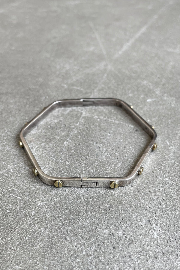 MADE IN MEXICO 925 SILVER BANGLE WITH BRASS / SILVER [SIZE: ONE SIZE USED]