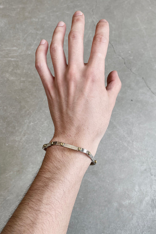 MADE IN MEXICO 925 SILVER BANGLE WITH BRASS / SILVER [SIZE: ONE SIZE USED]