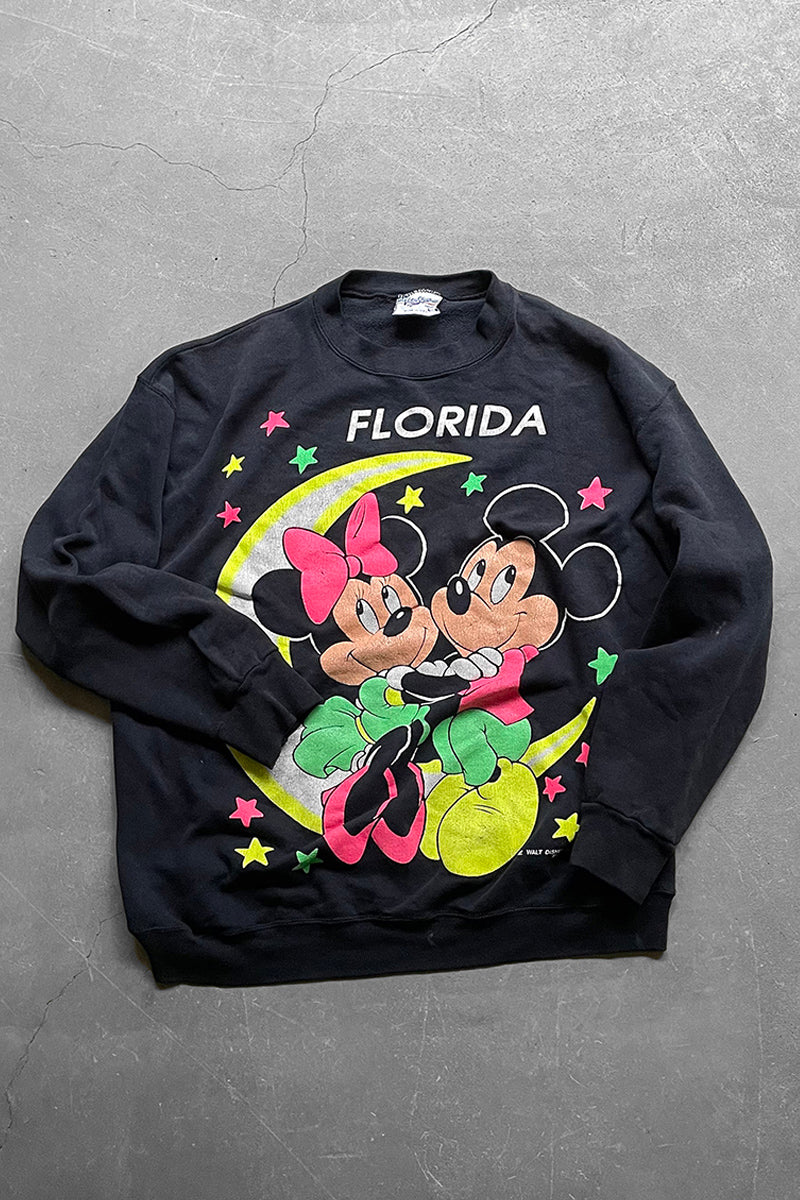 MADE IN USA 90'S MICKEY MOUSE SWEATSHIRT / BLACK [SIZE: L USED]