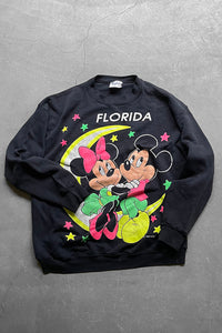 MADE IN USA 90'S MICKEY MOUSE SWEATSHIRT / BLACK [SIZE: L USED]
