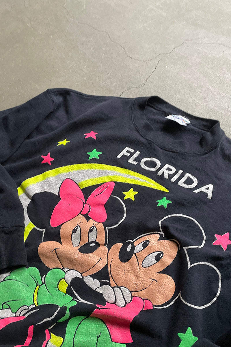 MADE IN USA 90'S MICKEY MOUSE SWEATSHIRT / BLACK [SIZE: L USED]