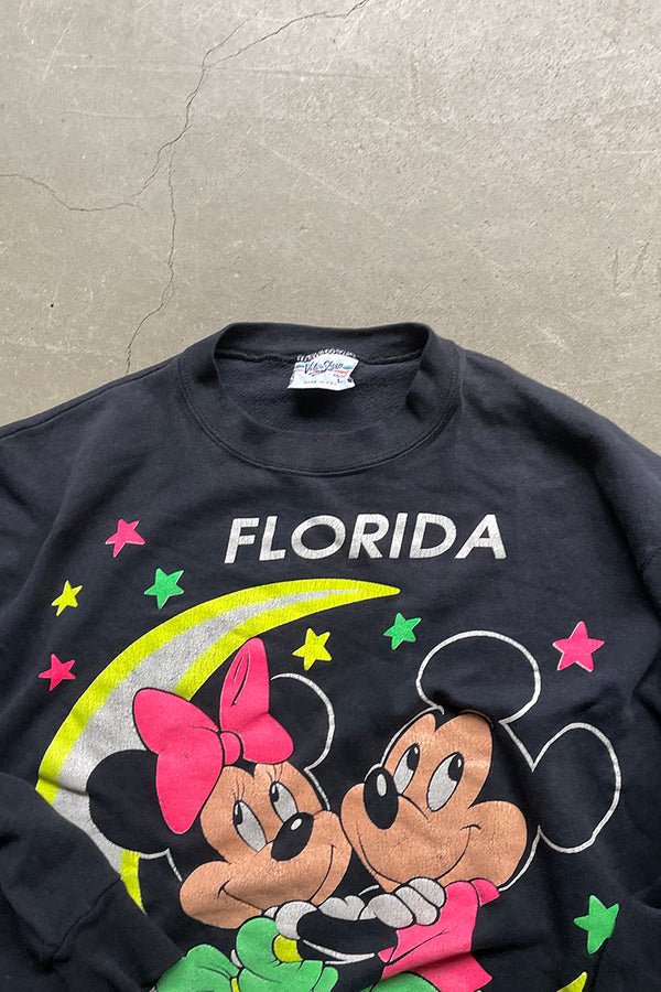 MADE IN USA 90'S MICKEY MOUSE SWEATSHIRT / BLACK [SIZE: L USED]