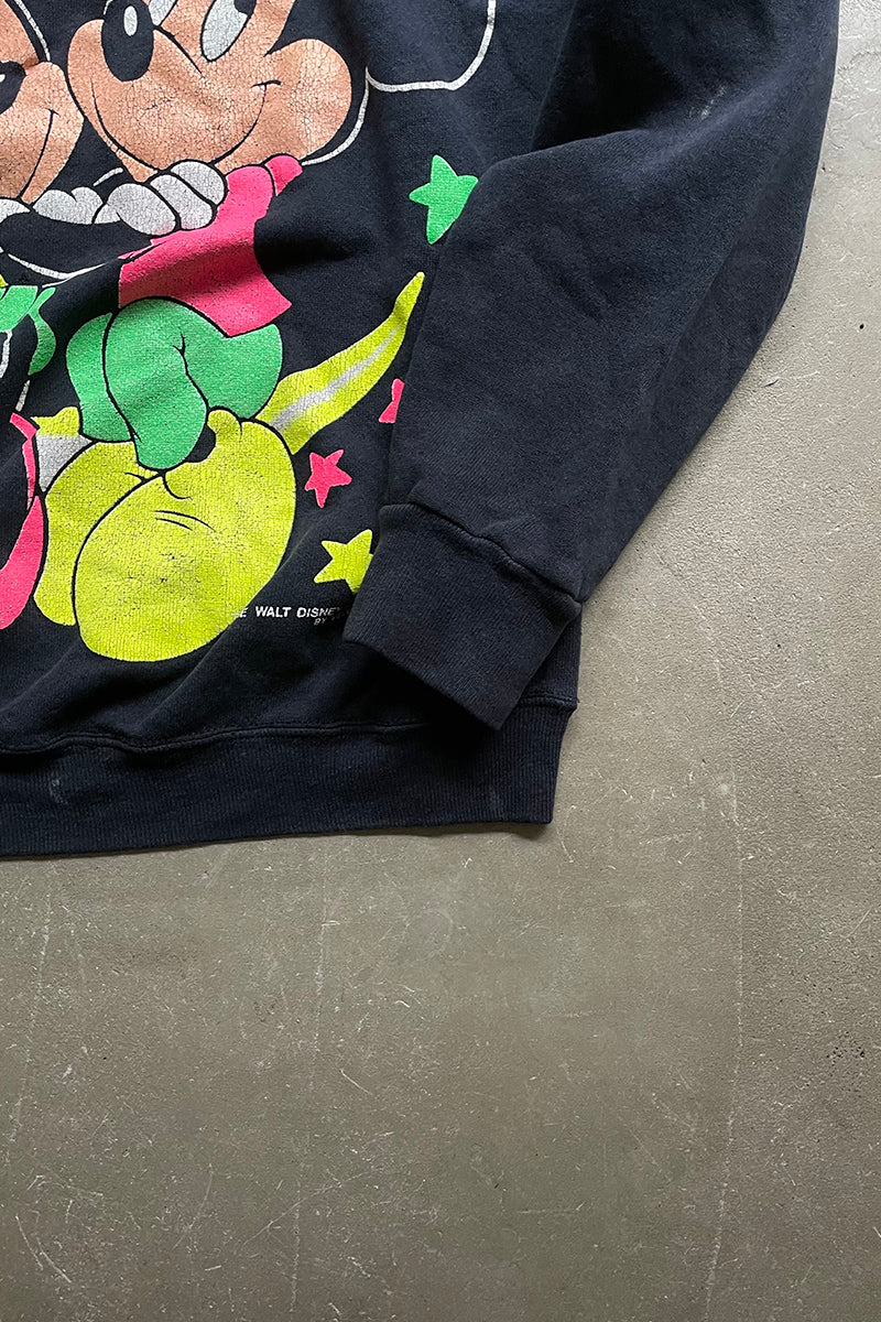 MADE IN USA 90'S MICKEY MOUSE SWEATSHIRT / BLACK [SIZE: L USED]