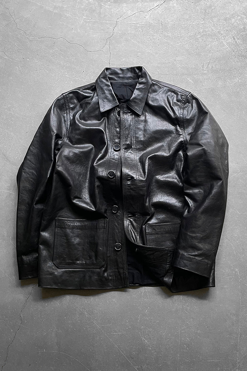 LEATHER JACKET / BLACK [SIZE: S USED]