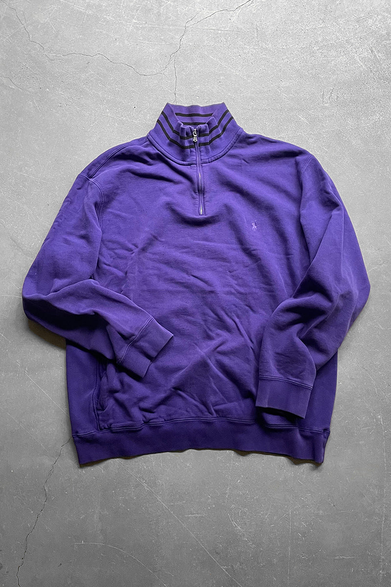 90'S HALF-ZIP SWEATSHIRT / PURPLE [SIZE: L USED]