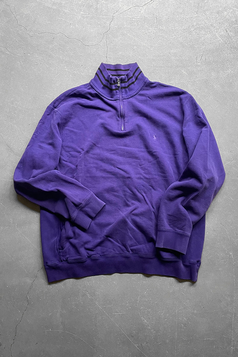 90'S HALF-ZIP SWEATSHIRT / PURPLE [SIZE: L USED]