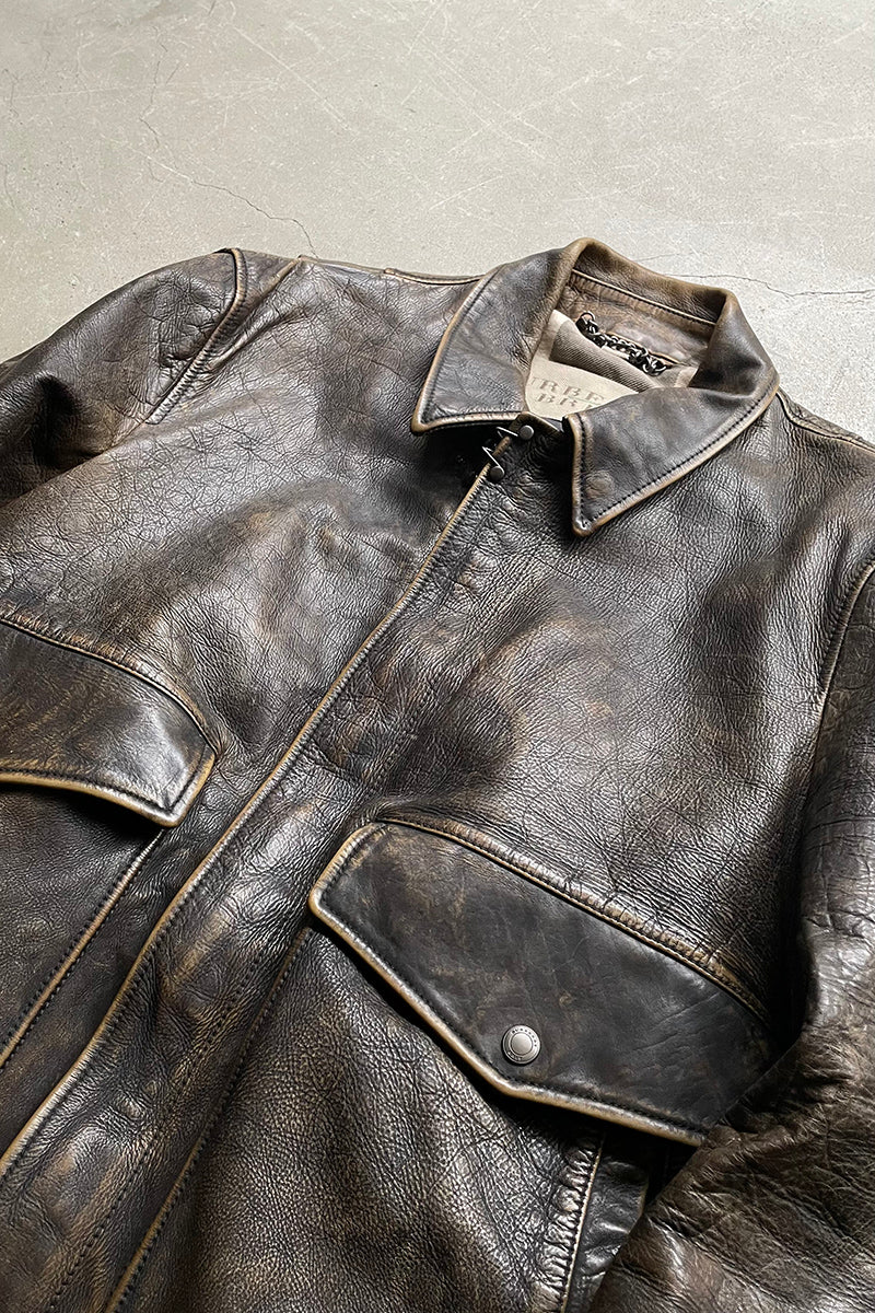 A-2 TYPE CALF LEATHER JACKET / BROWN [SIZE: M USED]