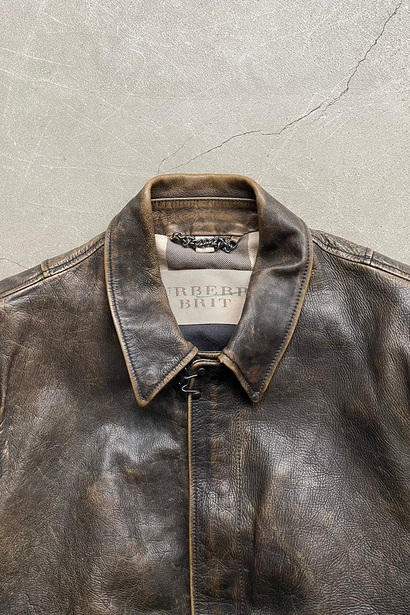 A-2 TYPE CALF LEATHER JACKET / BROWN [SIZE: M USED]