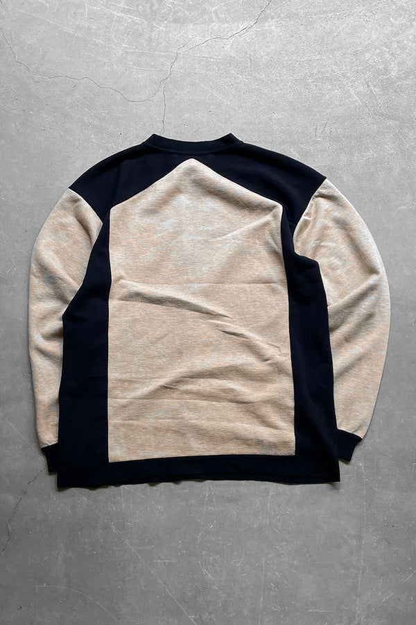 MADE IN ITALY TWO-TONE SWITCHING CARDIGAN / BEIGE/BLACK [SIZE: 50 USED]