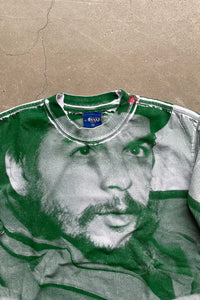 HASTA LA VICTORIA SIEMPRE ALLOVER PRINTED T-SHIRT / GREEN [SIZE: M USED]