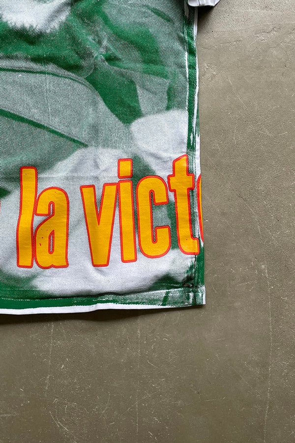 HASTA LA VICTORIA SIEMPRE ALLOVER PRINTED T-SHIRT / GREEN [SIZE: M USED]