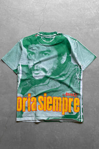 HASTA LA VICTORIA SIEMPRE ALLOVER PRINTED T-SHIRT / GREEN [SIZE: M USED]
