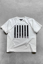 画像をギャラリービューアに読み込む, MADE IN PORTUGAL STRIPE SEQUINS BOX T-SHIRT / WHITE [SIZE: M USED]
