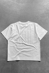 MADE IN PORTUGAL STRIPE SEQUINS BOX T-SHIRT / WHITE [SIZE: M USED]