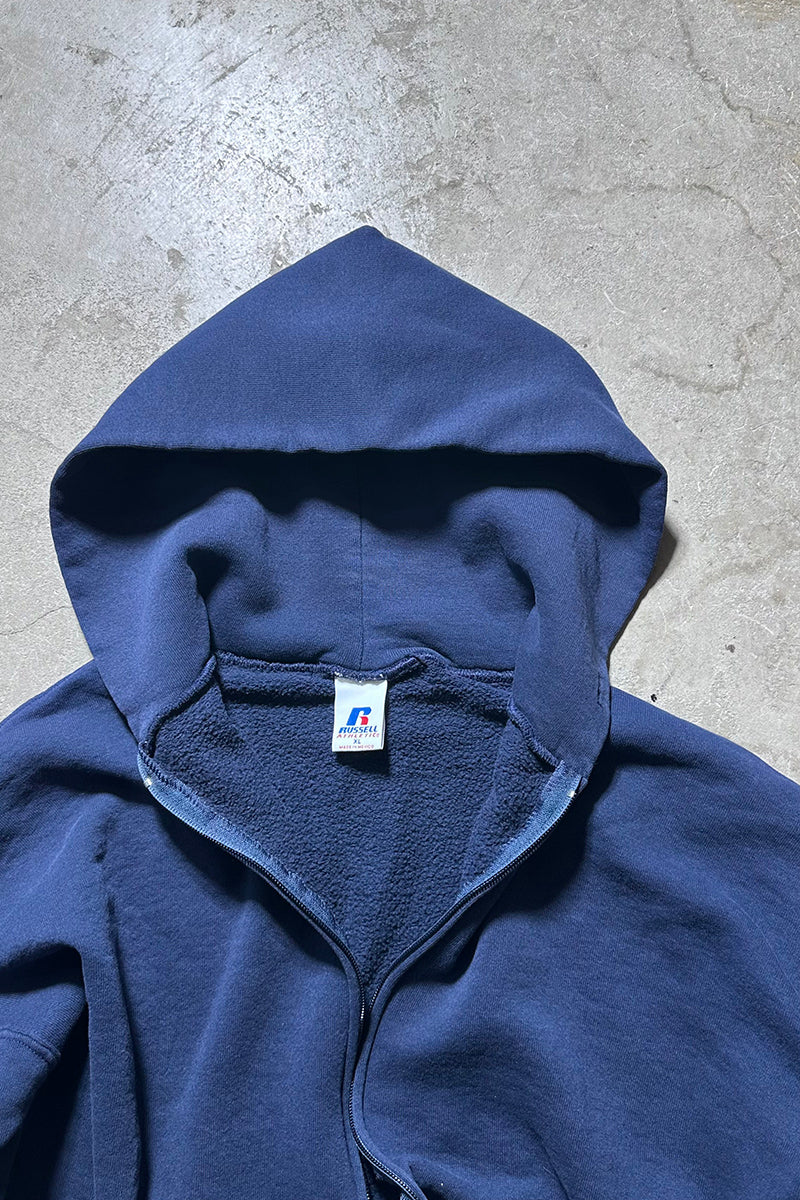 MADE IN MEXICO Y2K EARLY 00'S ZIP SWEAT HOODIE / NAVY [SIZE: XL USED]
