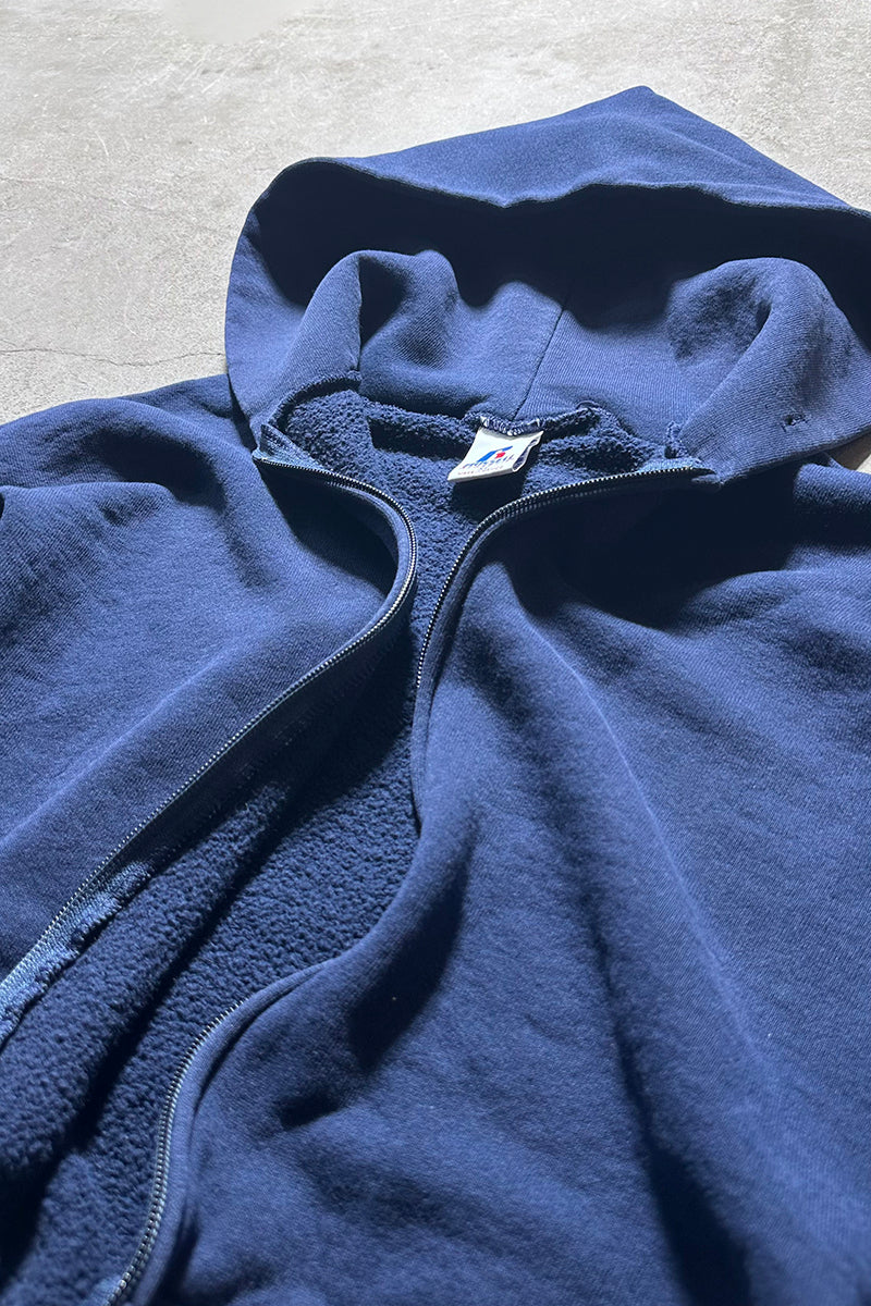 MADE IN MEXICO Y2K EARLY 00'S ZIP SWEAT HOODIE / NAVY [SIZE: XL USED]