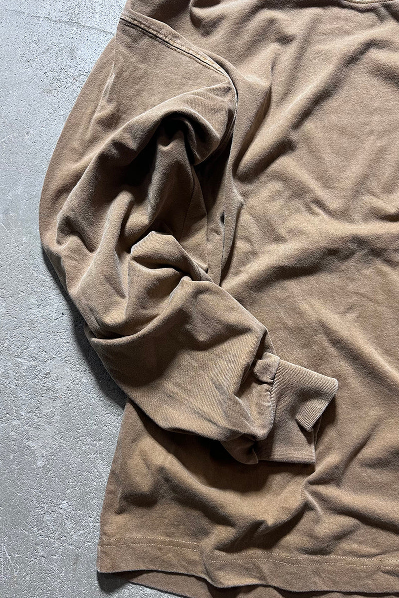 L/S OVERDYE T-SHIRT / BROWN [SIZE: S USED]