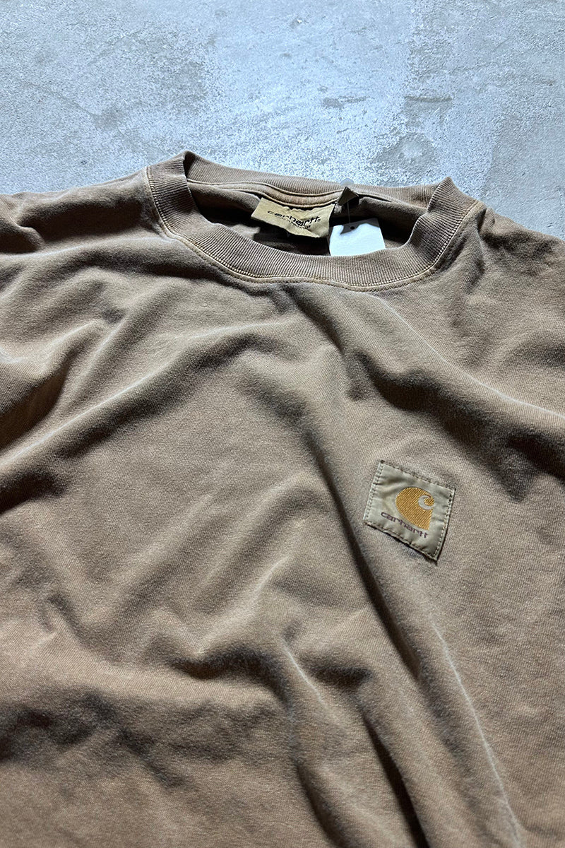 L/S OVERDYE T-SHIRT / BROWN [SIZE: S USED]