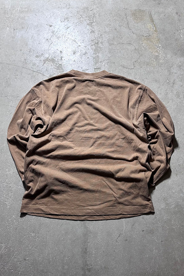L/S OVERDYE T-SHIRT / BROWN [SIZE: S USED]