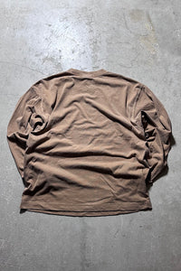 L/S OVERDYE T-SHIRT / BROWN [SIZE: S USED]