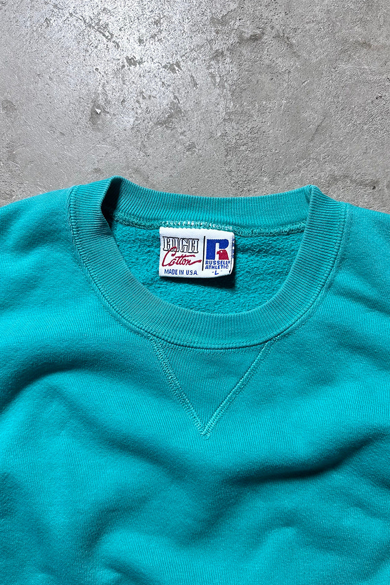 MADE IN USA 90'S HIGH COTTON SWEATSHIRT / GREEN [SIZE: L USED]