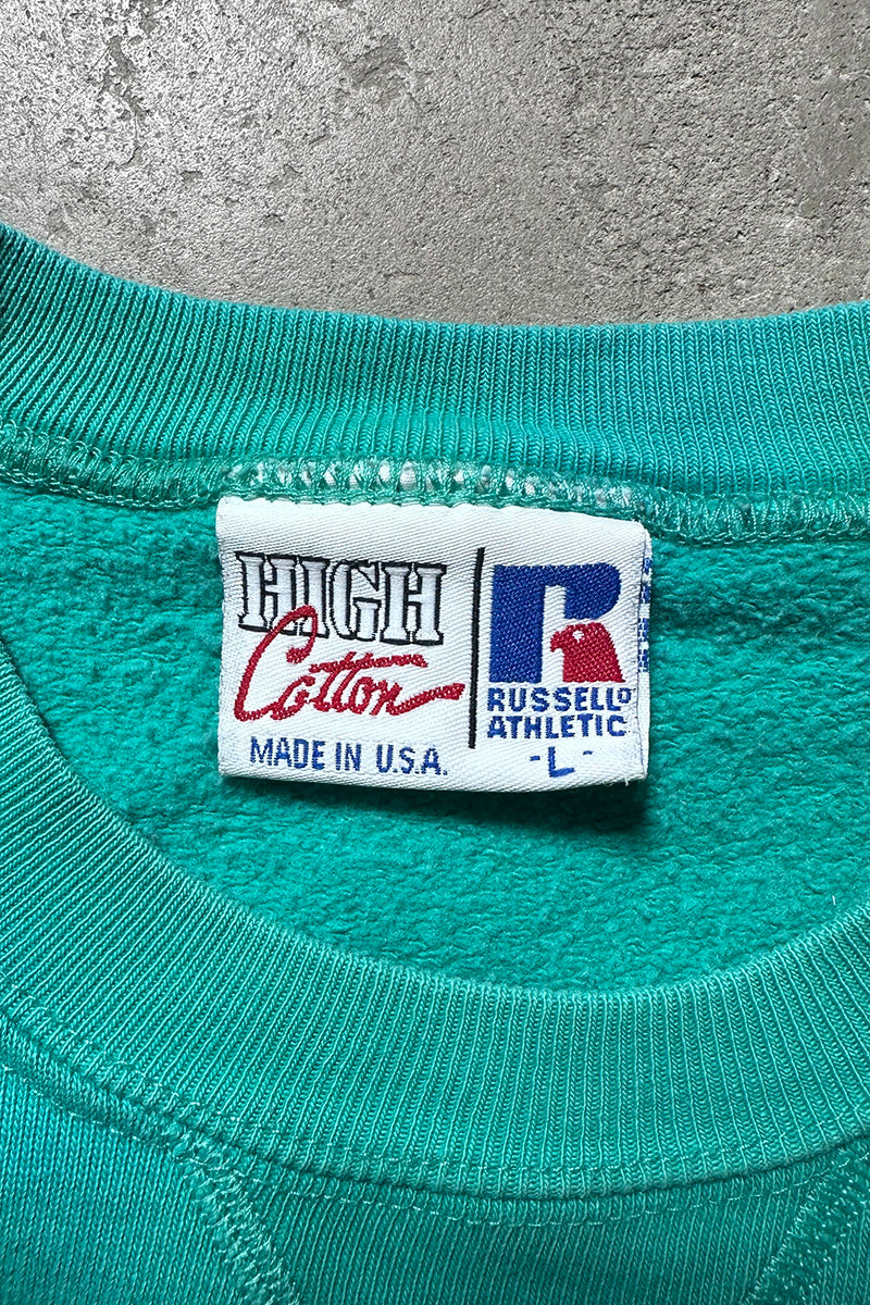 MADE IN USA 90'S HIGH COTTON SWEATSHIRT / GREEN [SIZE: L USED]