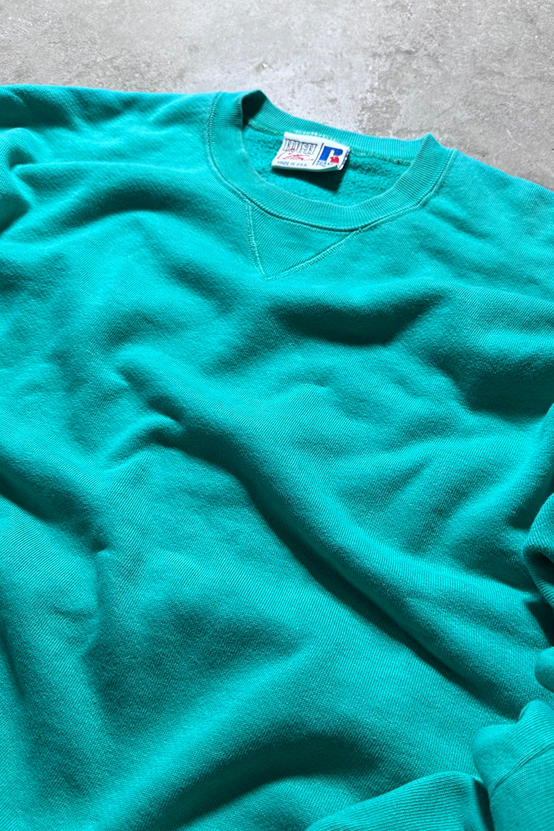 MADE IN USA 90'S HIGH COTTON SWEATSHIRT / GREEN [SIZE: L USED]