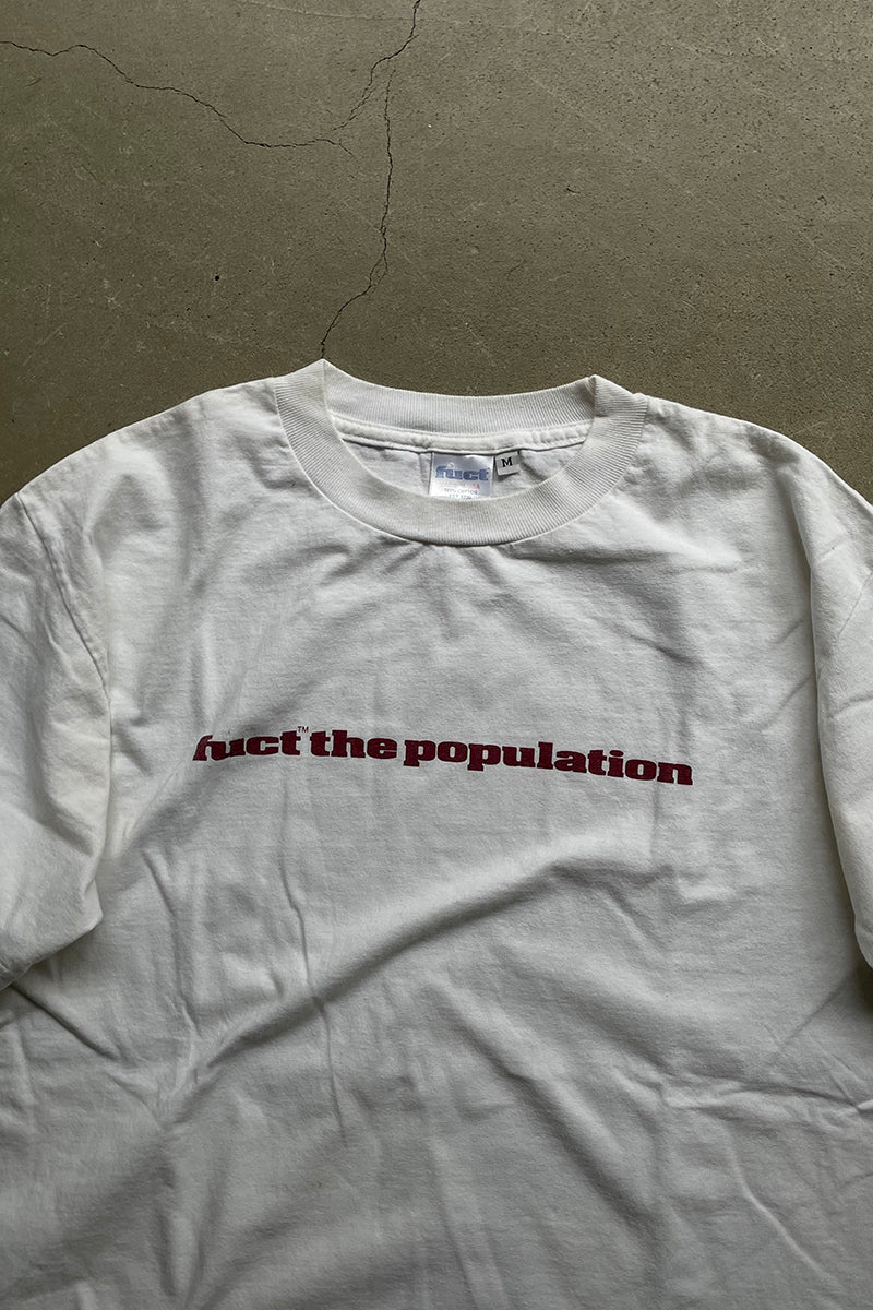 MADE IN USA 90'S SKATEBOARDING T-SHIRT / WHITE [SIZE: M USED]