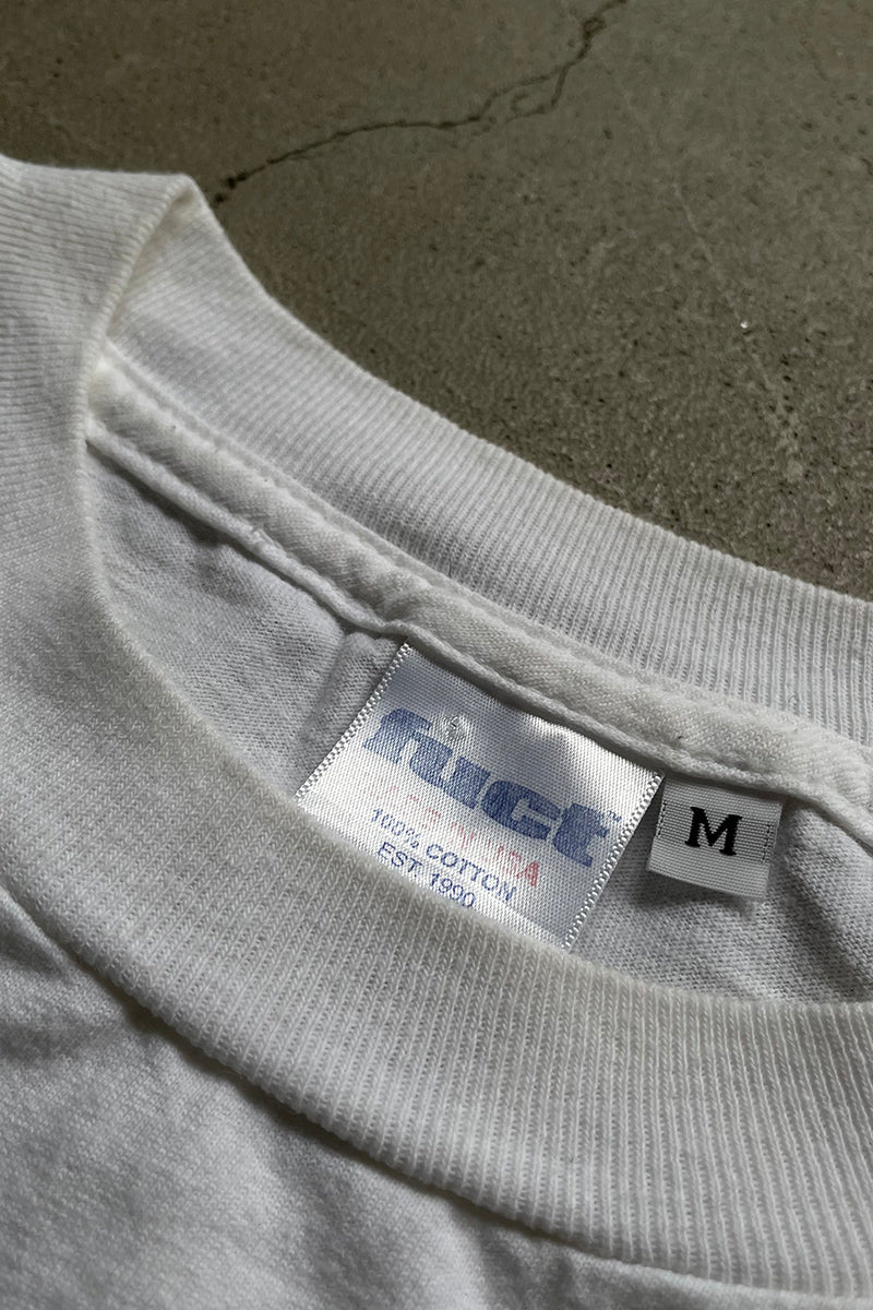 MADE IN USA 90'S SKATEBOARDING T-SHIRT / WHITE [SIZE: M USED]