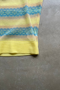 V-NECK SHEER KNIT VEST / YELLOW [SIZE: 48 USED]