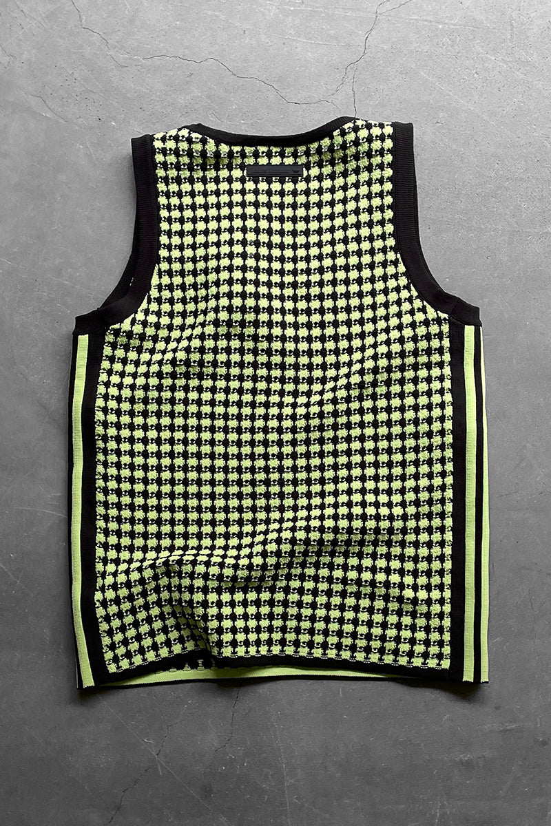 24SS KNIT VEST / CHECK [SIZE: L NOS/DEADSTOCK]