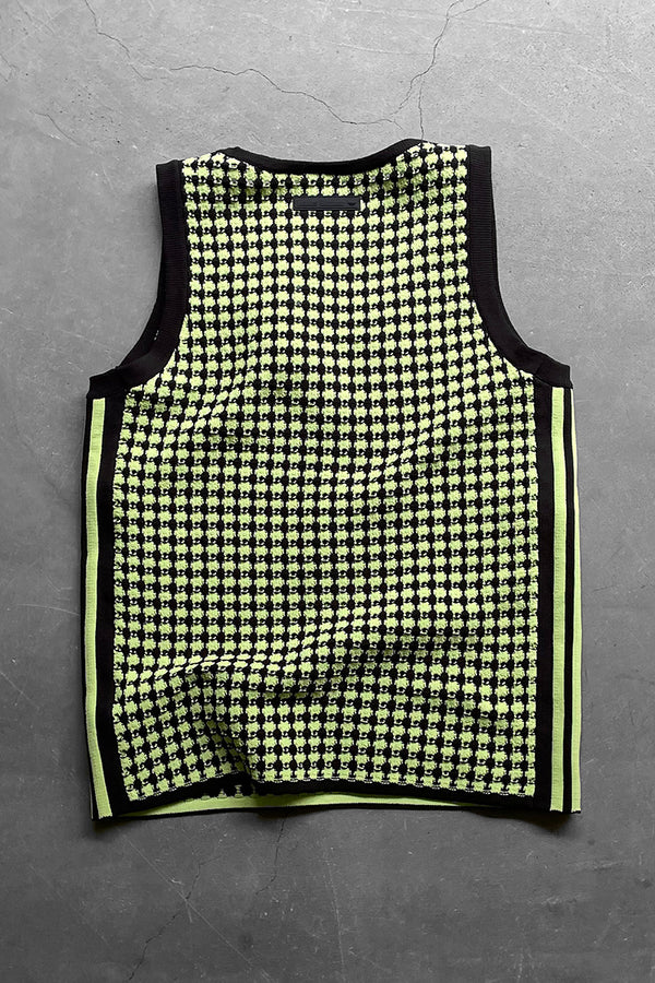 24SS KNIT VEST / CHECK [SIZE: L NOS/DEADSTOCK]