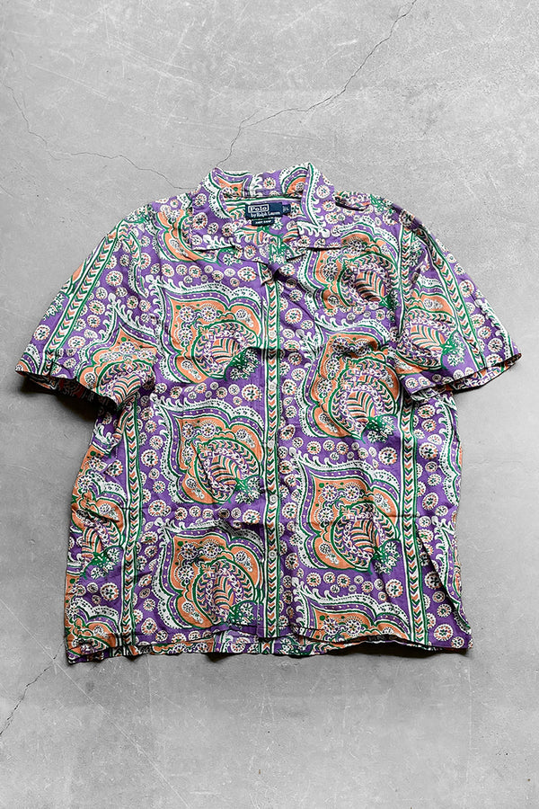 90'S ANDY CAMP OPEN COLLAR SHIRT / PATTERN [SIZE: L USED]