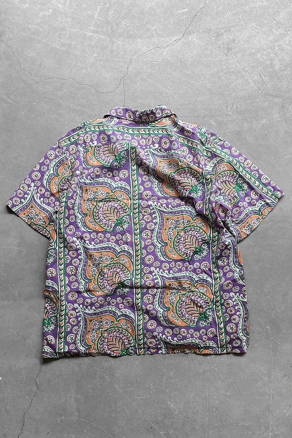 90'S ANDY CAMP OPEN COLLAR SHIRT / PATTERN [SIZE: L USED]