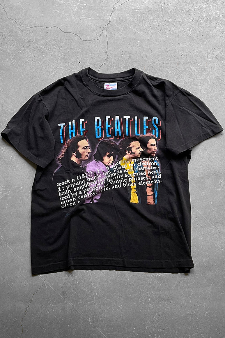 MADE IN USA 90'S THE BEATLES BAND T-SHIRT / BLACK [SIZE: L USED]