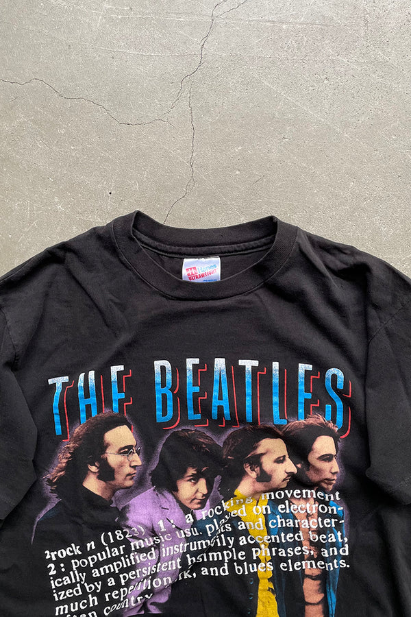 MADE IN USA 90'S THE BEATLES BAND T-SHIRT / BLACK [SIZE: L USED]