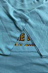 MADE IN USA 90'S THE STATE LINE MESSAGE T-SHIRT / BLUE [SIZE: L USED]