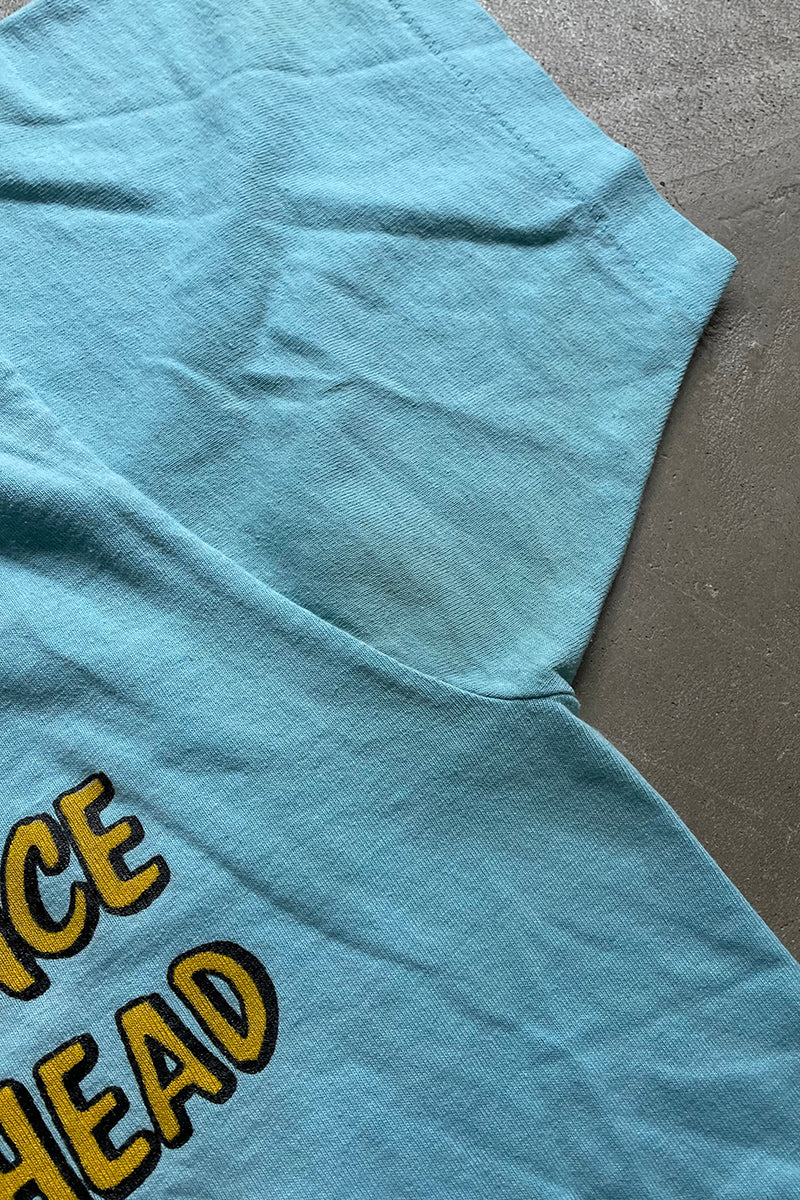 MADE IN USA 90'S THE STATE LINE MESSAGE T-SHIRT / BLUE [SIZE: L USED]