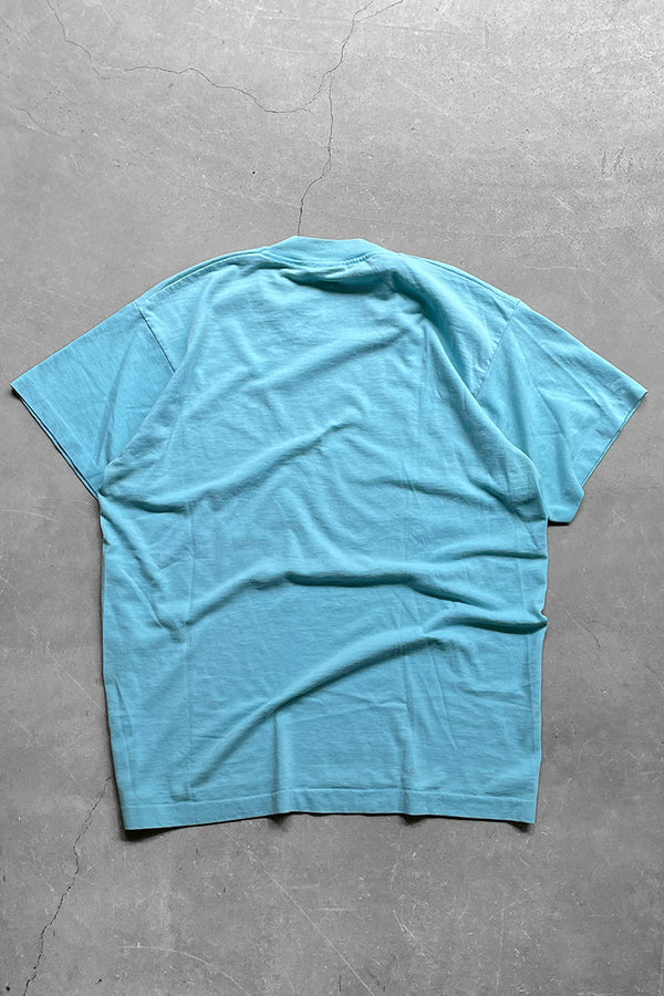 MADE IN USA 90'S THE STATE LINE MESSAGE T-SHIRT / BLUE [SIZE: L USED]