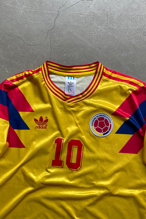 90'S FOOTBALL GAME SHIRT VALDERAMA / YELLOW [SIZE: L USED]