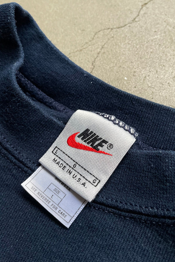 MADE IN USA 90'S NIKE AIR LOGO SWEATSHIRT / NAVY [SIZE: L USED]