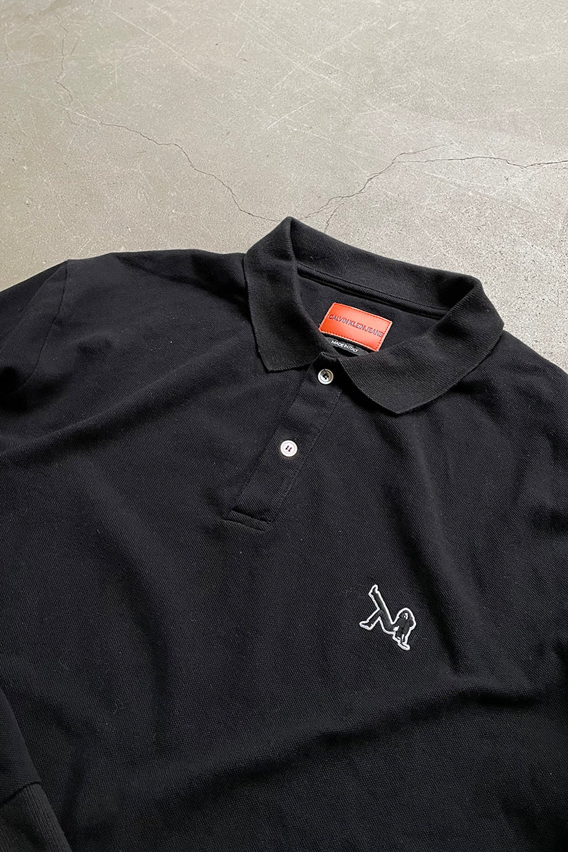 MADE IN ITALY 17'S L/S POLO SHIRT RAF SIMONS ERA / BLACK [SIZE: XL USED]