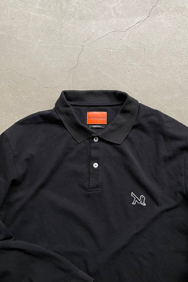 MADE IN ITALY 17'S L/S POLO SHIRT RAF SIMONS ERA / BLACK [SIZE: XL USED]